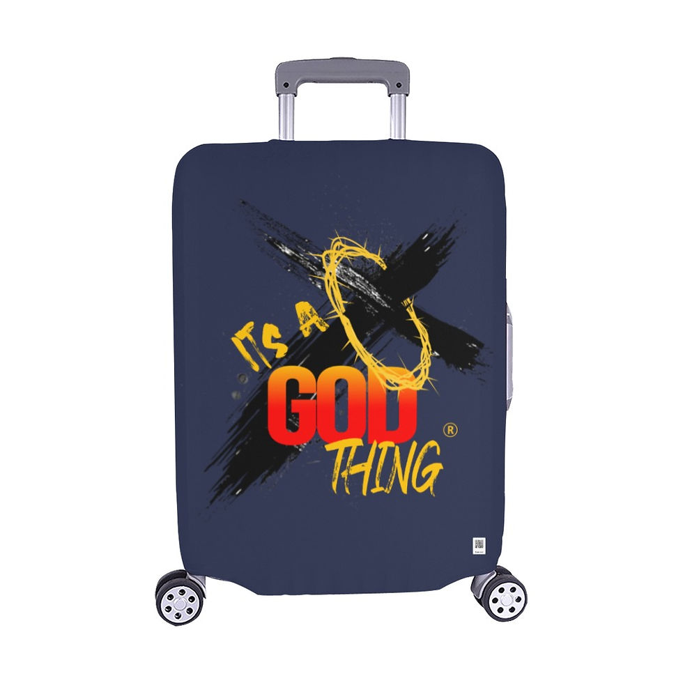 IAGT Navy Luggage Cover Blk Logo Luggage Cover/Medium 22"-25"