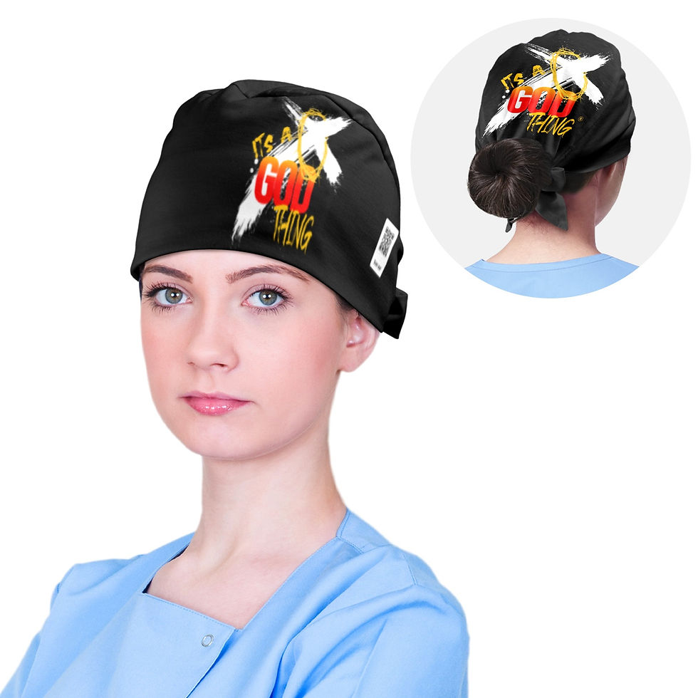 IAGT Black Scrub Cap Scrub Cap