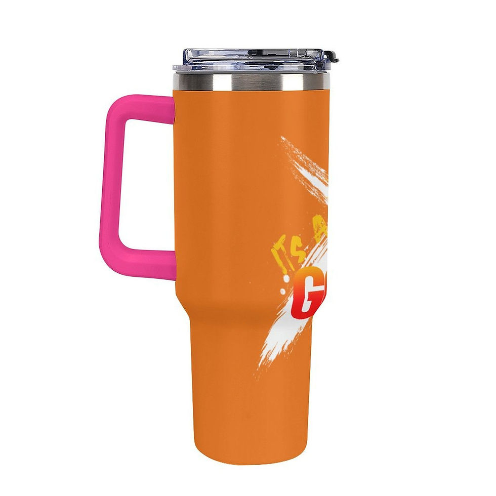 Thumbnail: IAGT Orange 40oz Tumbler White Logo 40oz Tumbler with Multi-Color Handle