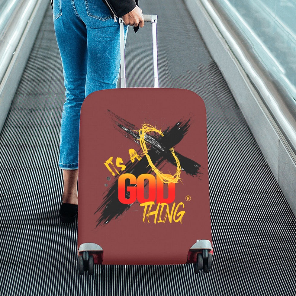 Thumbnail: IAGT Maroon Luggage Cover Blk Logo Luggage Cover/Medium 22"-25"