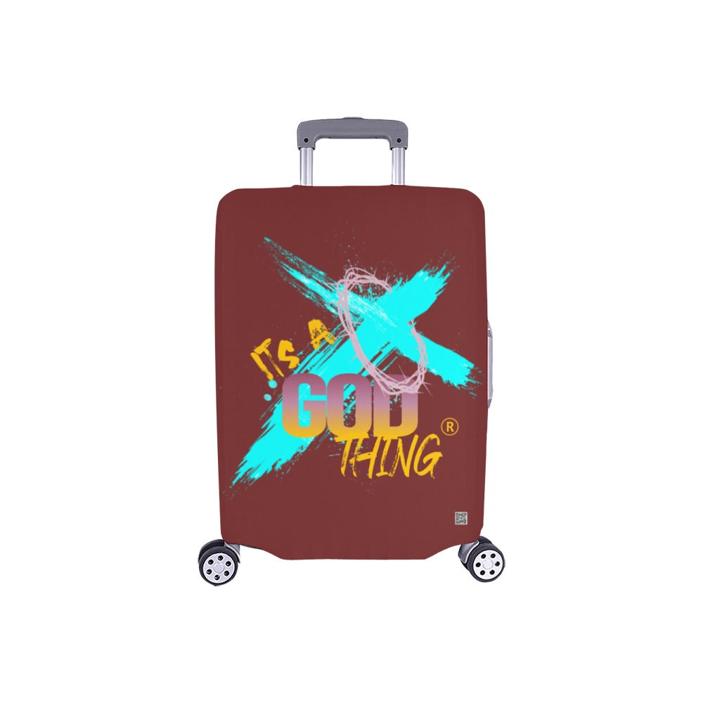 IAGT Maroon Small Luggage Cover Teal Logo Luggage Cover/Small 18"-21"