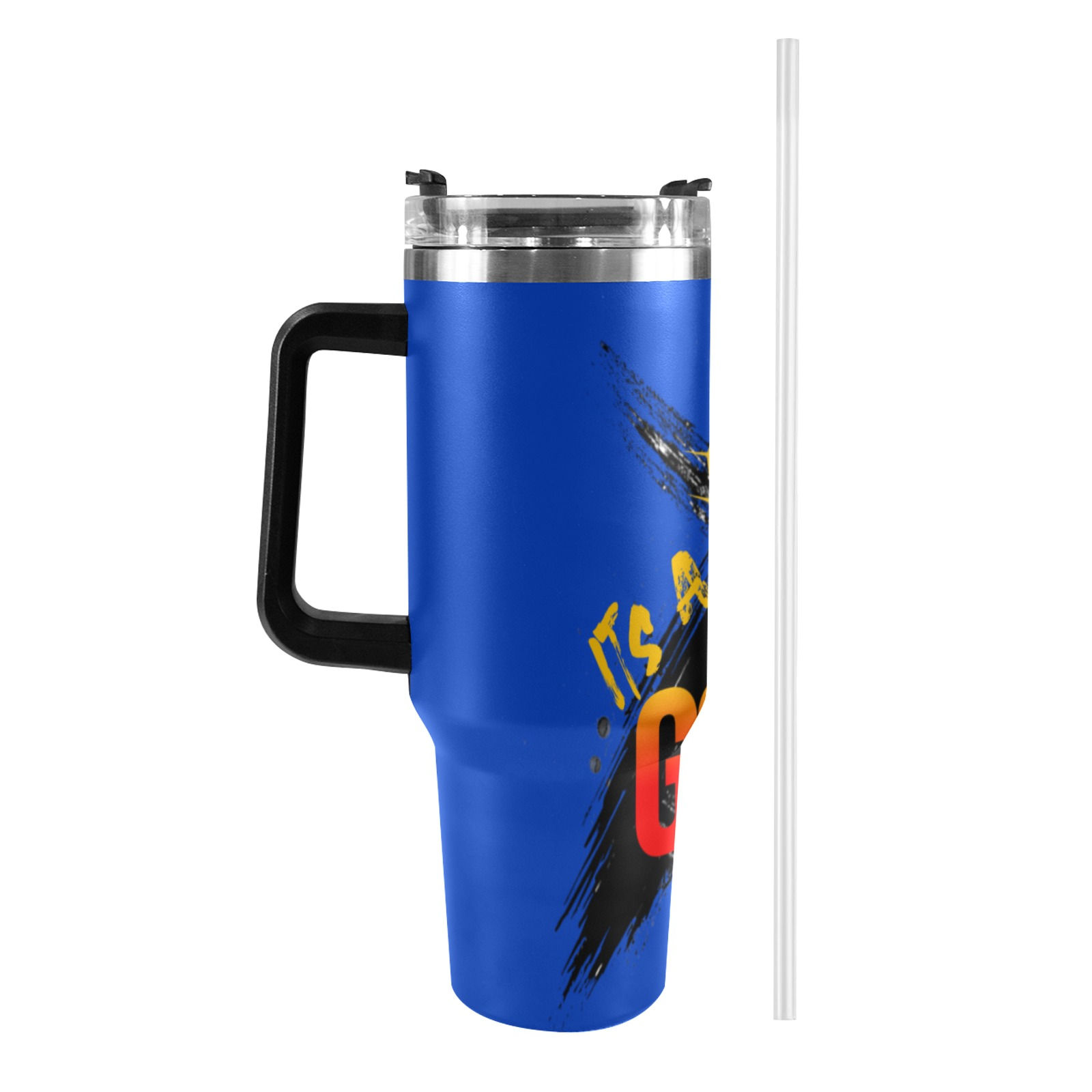 IAGT Royal Blue Hold My Handle Tumbler Blk Logo 40oz Tumbler with Black Handle
