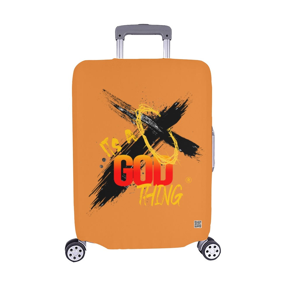 IAGT Orange Luggage Cover Black Luggage Cover/Medium 22"-25"