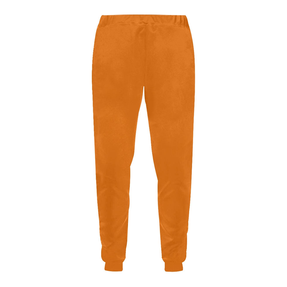 Thumbnail: IAGT Burnt Orange Unisex Joggers Black Logo Unisex Casual Sweatpants (Model L11)