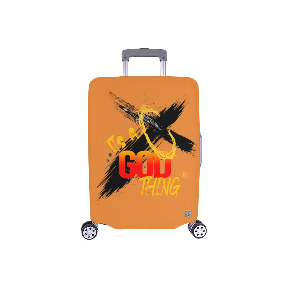 IAGT Orange Small Luggage Cover Black Logo Luggage Cover/Small 18"-21"
