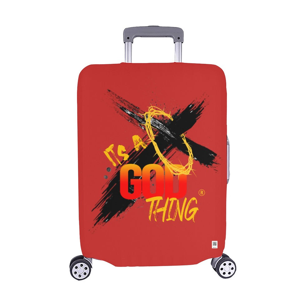 IAGT Red Luggage Cover Blk Logo Luggage Cover/Medium 22"-25"