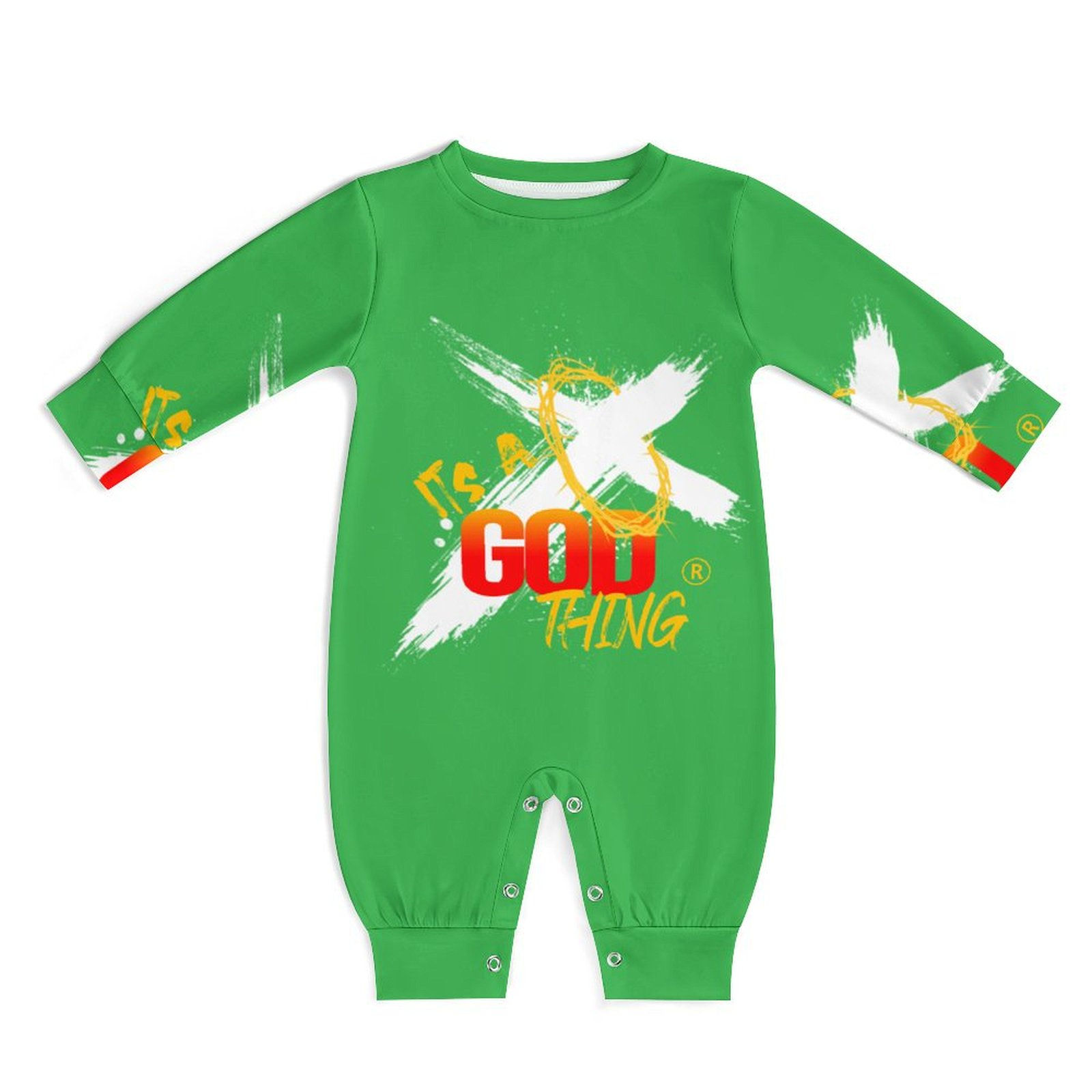 IAGT Baby Romper Long Sleeve White Logo