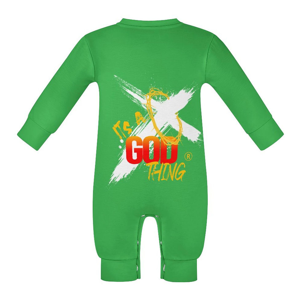 Thumbnail: IAGT Baby Romper Long Sleeve White Logo