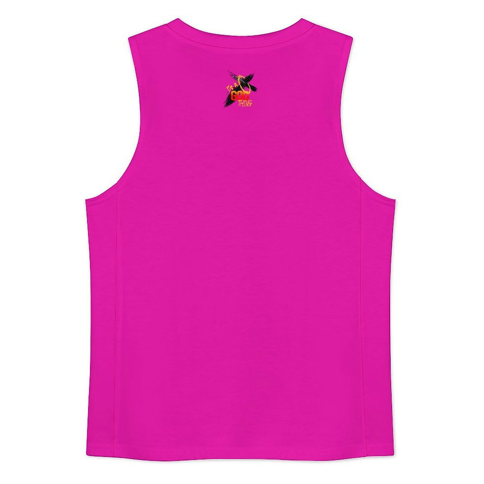Thumbnail: Men's IAGT Magenta Tank Blk Logo Men's V-neck  Basic Tank Top