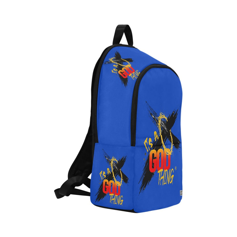 Thumbnail: IAGT Royal Blue Backpack Blk Logo Fabric Backpack for Adult (Model 1659)