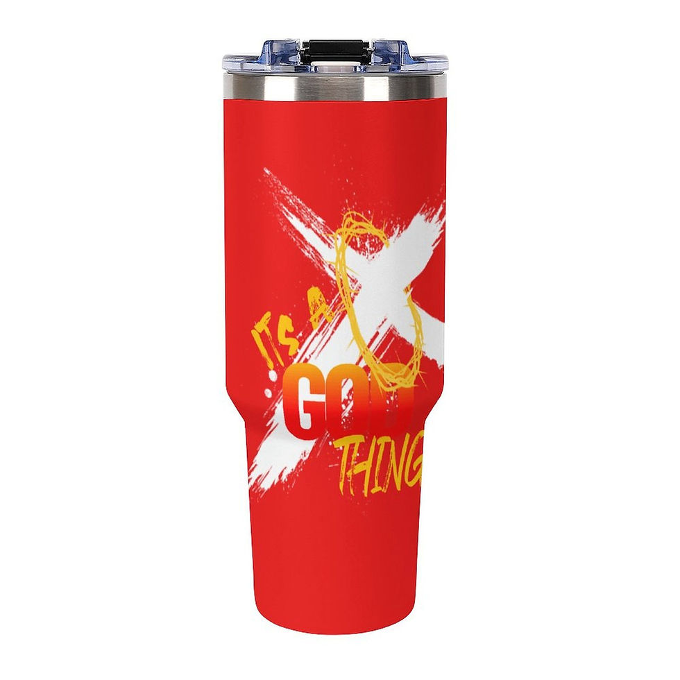 Thumbnail: IAGT Red 40oz Tumbler White Logo 40oz Tumbler with Multi-Color Handle