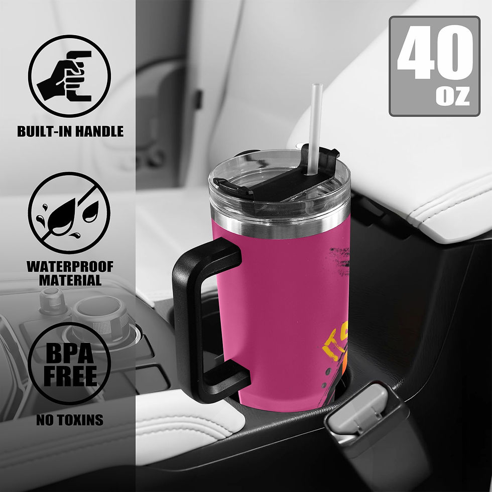 Thumbnail: IAGT Hot Pink Hold My Handle Tumbler Blk Logo 40oz Tumbler with Black Handle