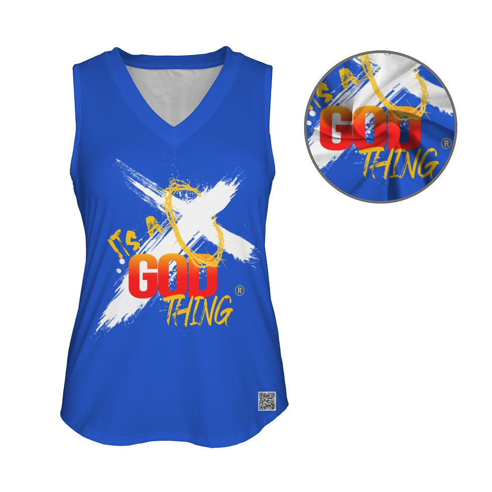 Thumbnail: Ladies Royal IAGT V Tank White Logo Women's V-Neck Sleeveless Tank Top