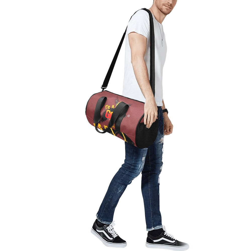 IAGT Maroon Duffle Black Logo Duffle Bag (Model 1679)