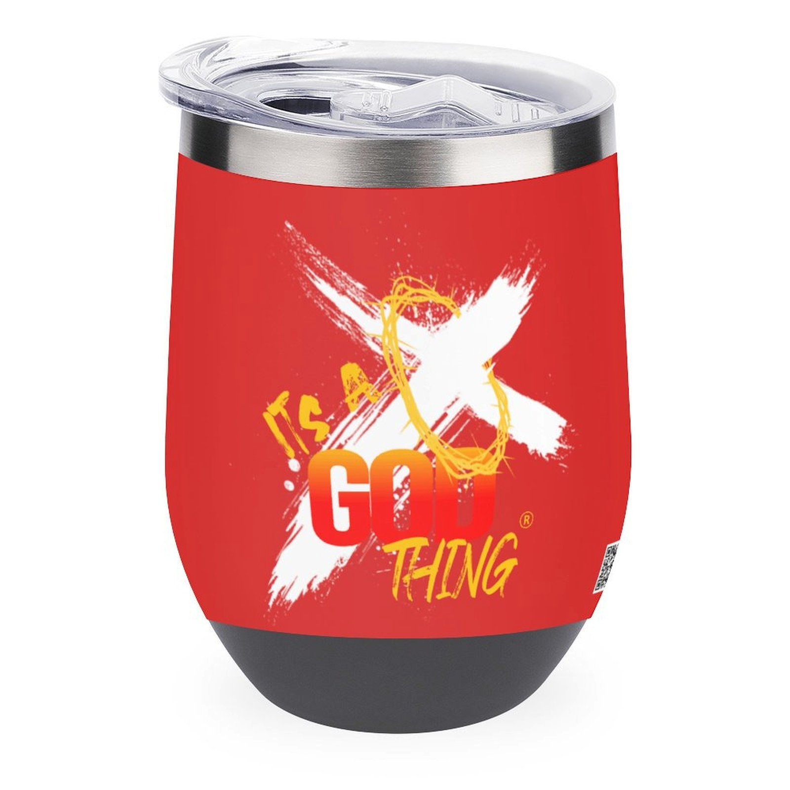 IAGT Red Mini Tumbler White Logo Wine Tumbler (12oz)