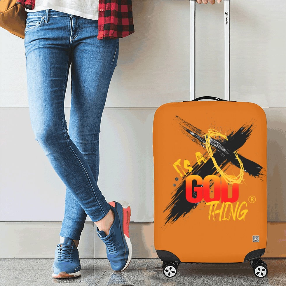 Thumbnail: IAGT Burnt Orange Small Luggage Cover Black Logo Luggage Cover/Small 18"-21"