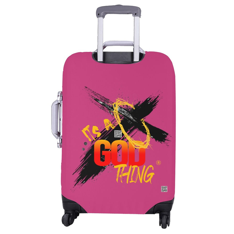 Thumbnail: IAGT Hot Pink Large Luggage Black Logo Luggage Cover/Large 26"-28"