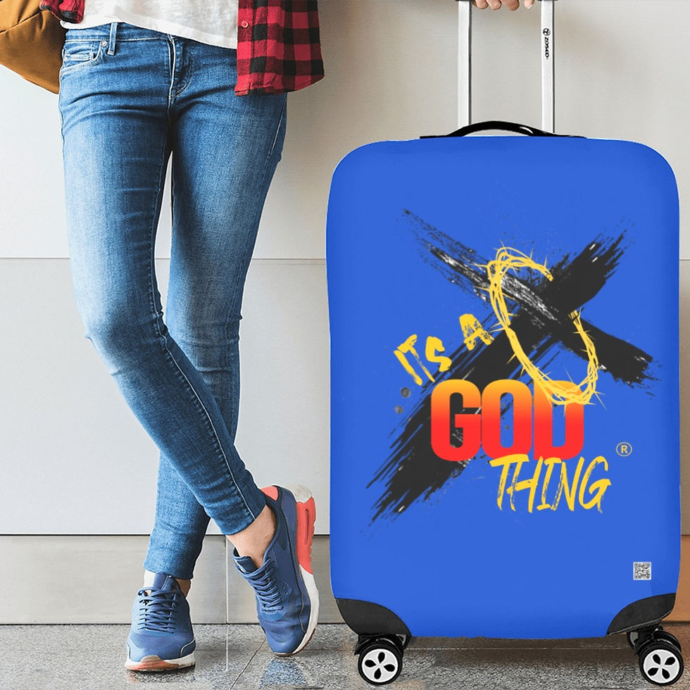 Thumbnail: IAGT Royal Blue Large Luggage Black Logo Luggage Cover/Large 26"-28"