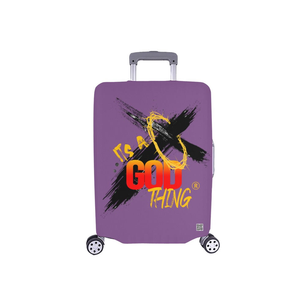 IAGT Purple Small Luggage Cover Black Logo Luggage Cover/Small 18"-21"