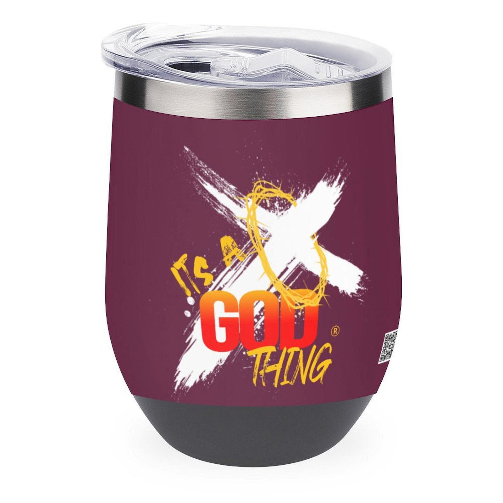 IAGT Eggplant Mini Tumbler White Logo Wine Tumbler (12oz)