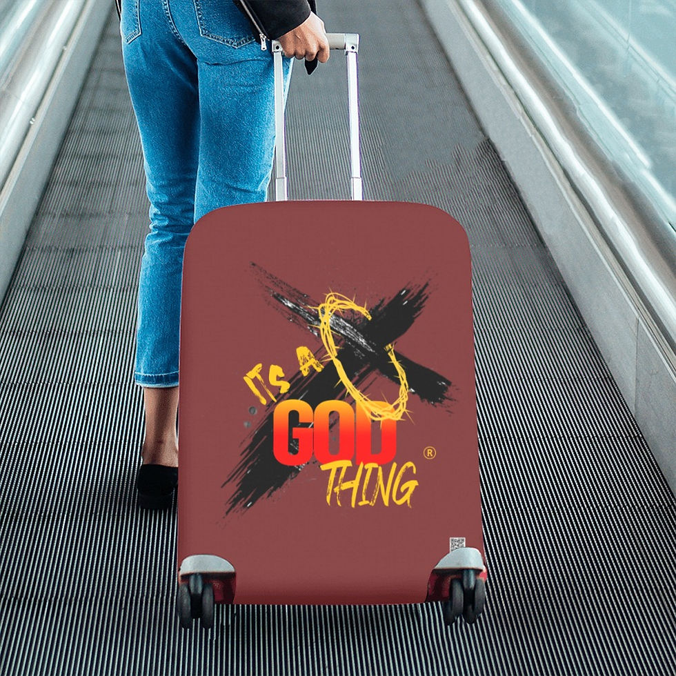 Thumbnail: IAGT  Maroon Medium Luggage Cover Black Luggage Cover/Medium 22"-25"