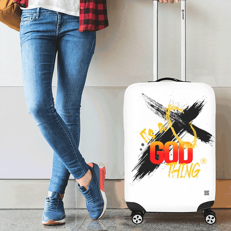 Thumbnail: IAGT White Small Luggage Cover Black Logo Luggage Cover/Small 18"-21"