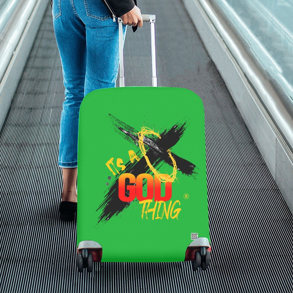 Thumbnail: IAGT Kelly Medium Green Luggage Cover Black Luggage Cover/Medium 22"-25"