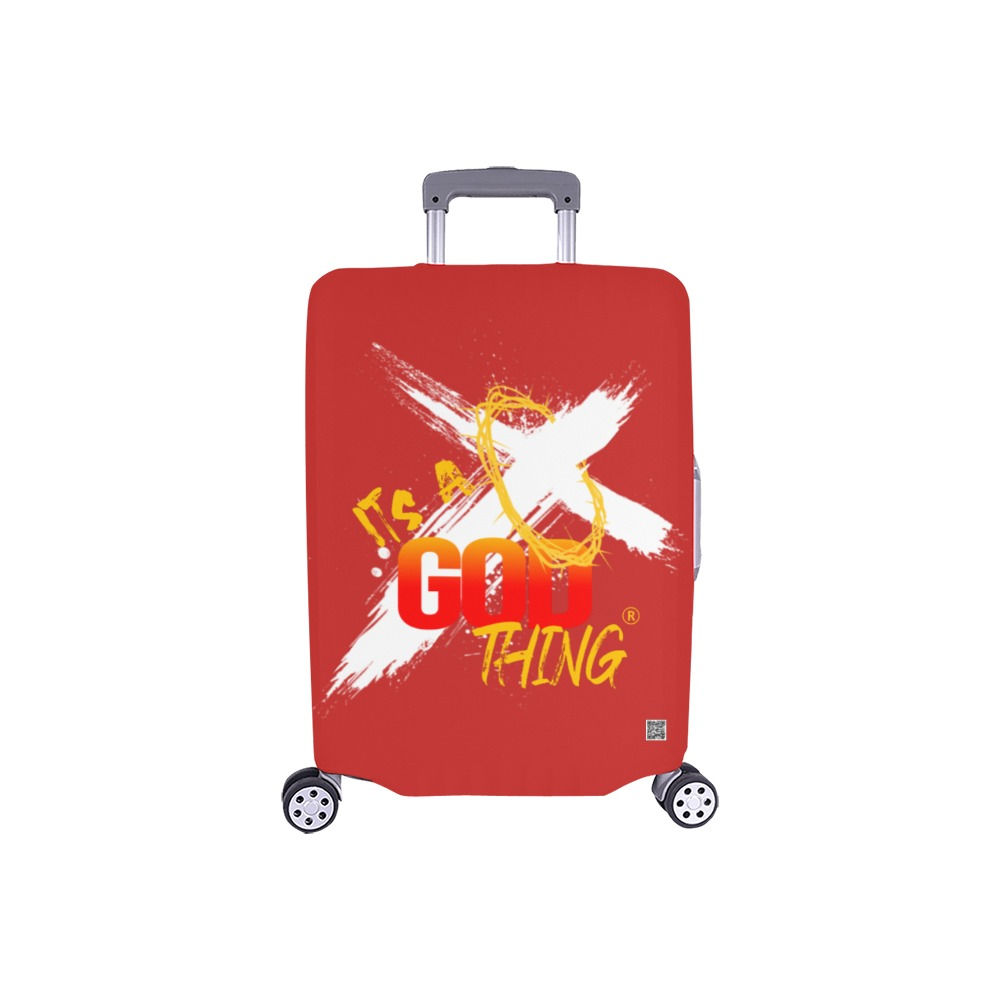 IAGT Red Small Luggage Cover Wht Logo Luggage Cover/Small 18"-21"