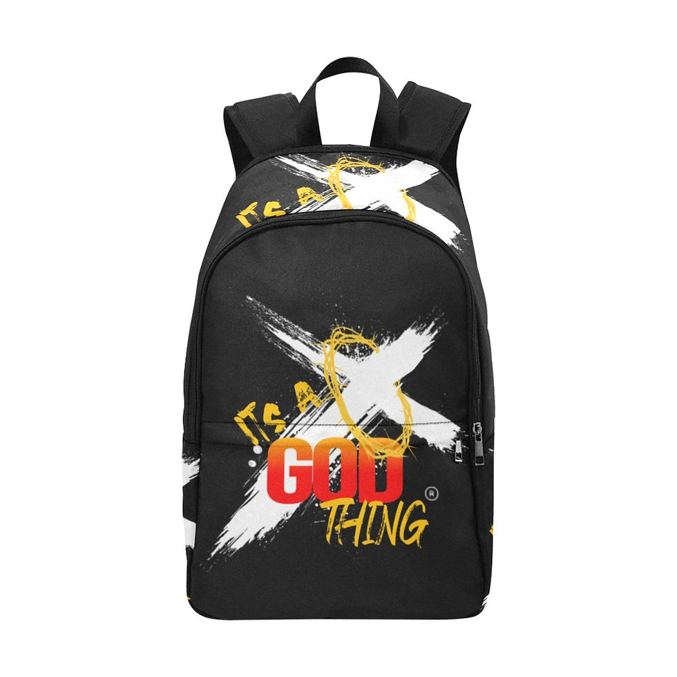 IAGT Black BackPak White Red Logo Fabric Backpack for Adult (Model 1659)