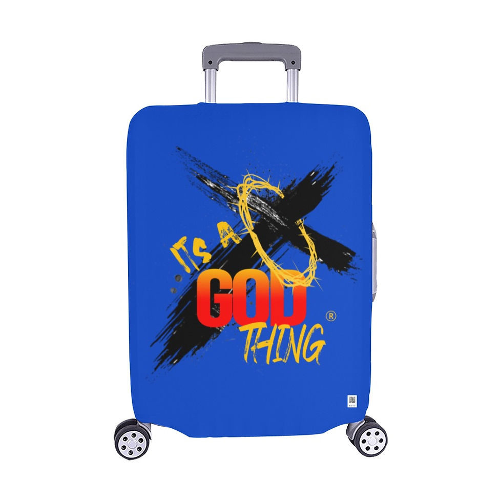 IAGT Royal Blue Luggage Cover Black Luggage Cover/Medium 22"-25"