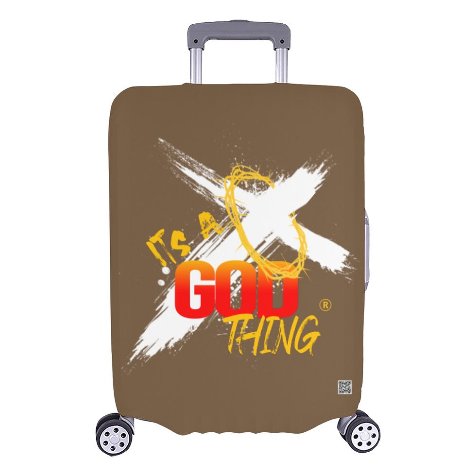 IAGT Brown Large Luggage White Logo Luggage Cover/Large 26"-28"