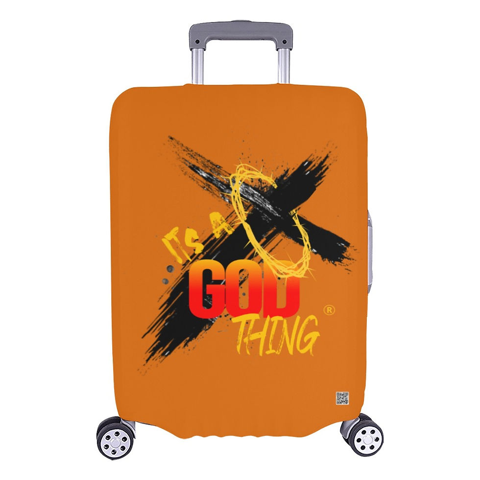 IAGT Burnt Orange Large Luggage Black Logo Luggage Cover/Large 26"-28"