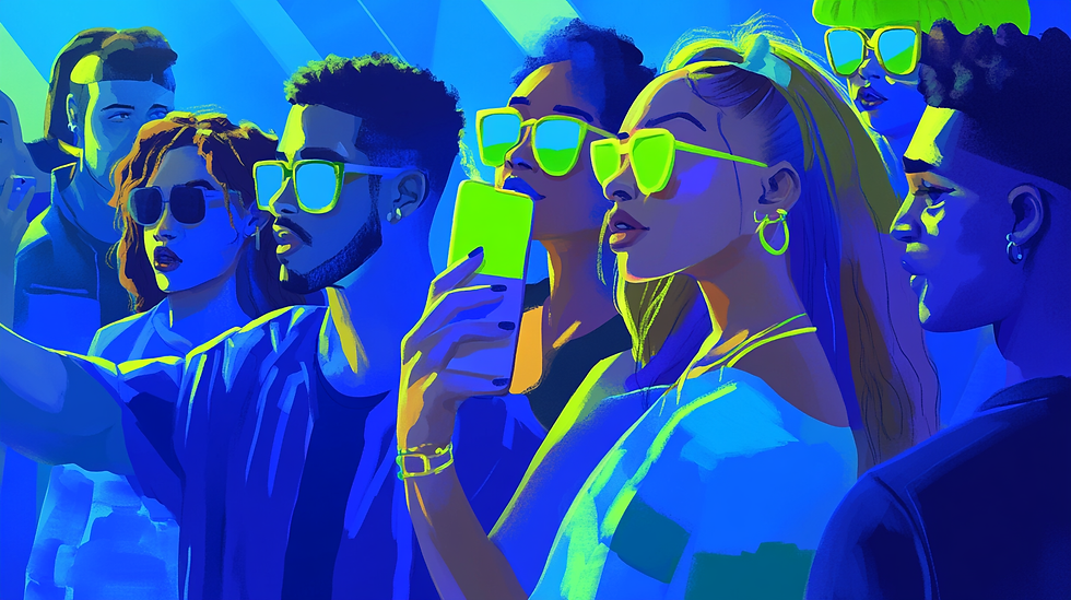 an ai generated image of a group of fake social media influencers