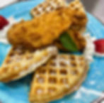 Chicken and Waffles from Blondie's and Jim's Bistro Sunday Brunch