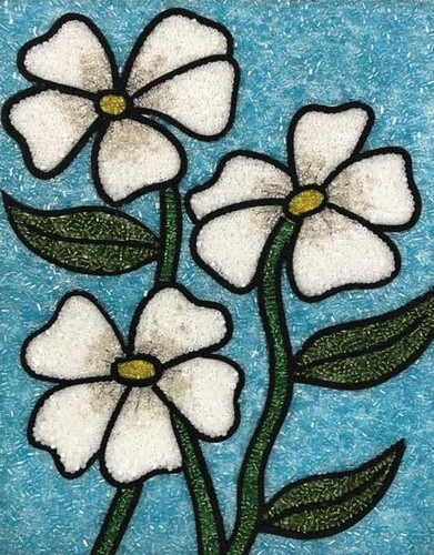 Bead Mosaic Kit 8x10 Flowers, various colors - Bead Art by Sabrina