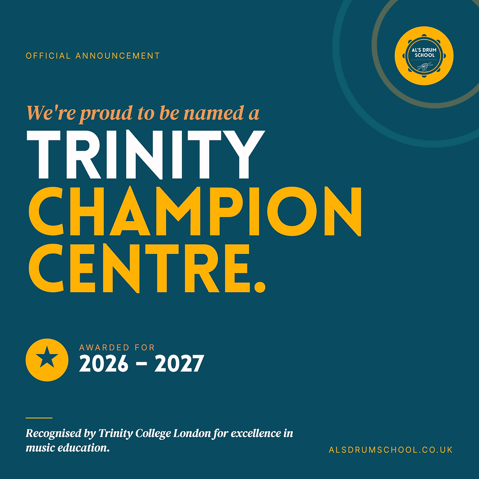Al's Drum School Named as a Trinity Champion Centre for 2026-27