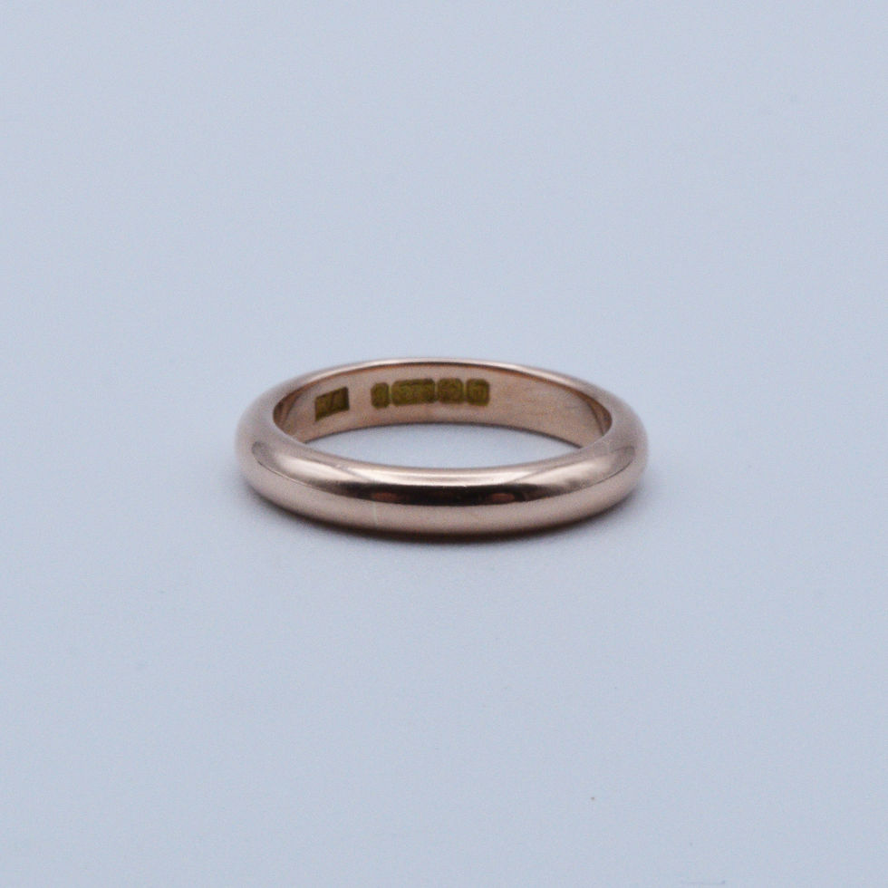 Thumbnail: Rose Gold Vintage Wedding Ring in 9ct gold. Size M 1/2