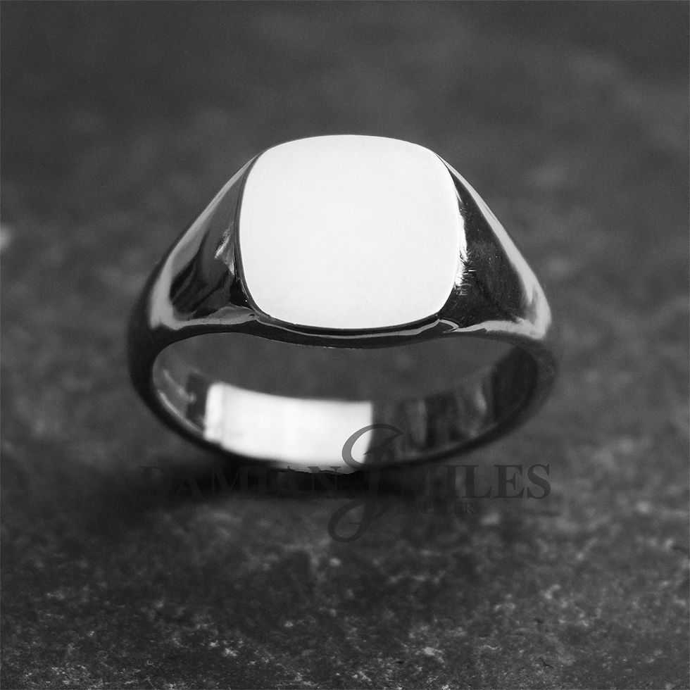 Thumbnail: Square Cushion Signet Ring.