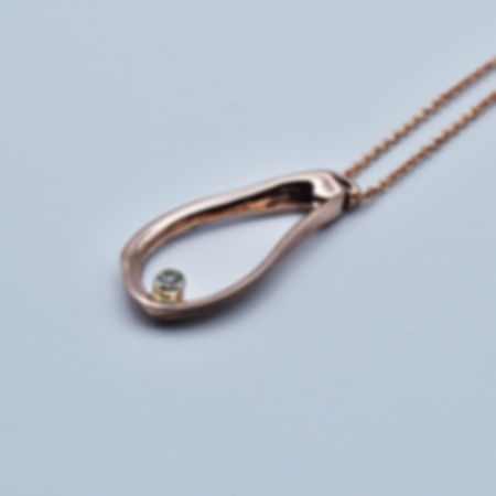 9ct Rose Gold and Diamond Loop pendant