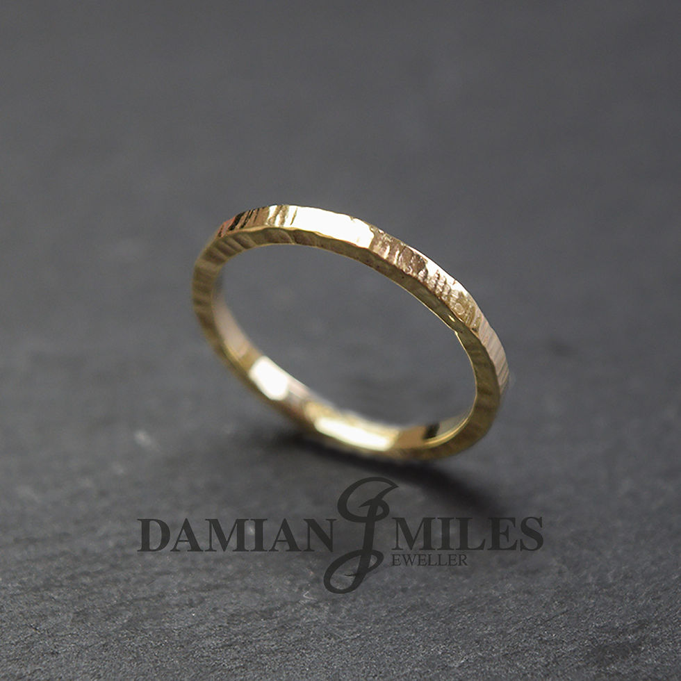 Thumbnail: Stacking ring in 9ct gold with a hammered finish