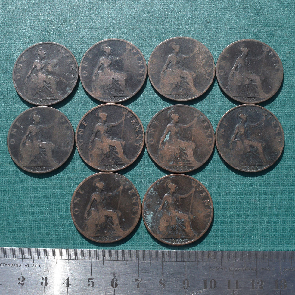Thumbnail: Victorian Pennies, 10 pieces