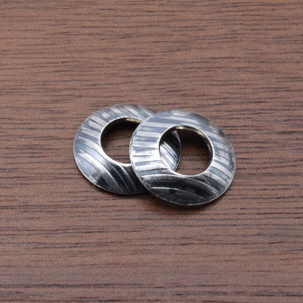 Thumbnail: Line Pattern Large Hole Bead Caps.