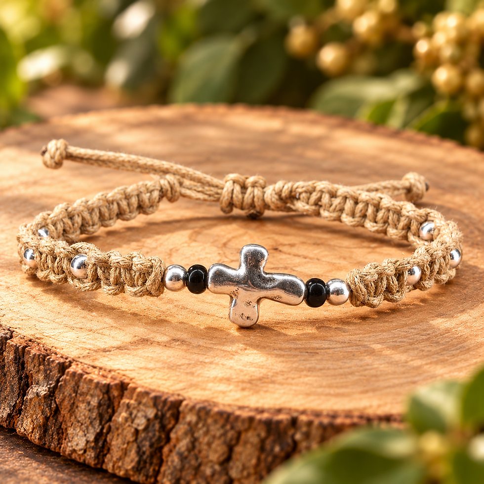 Natural Cross Adjustable Bracelet