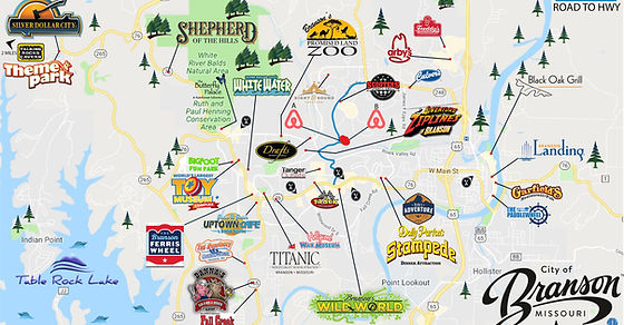 Branson map of attractions