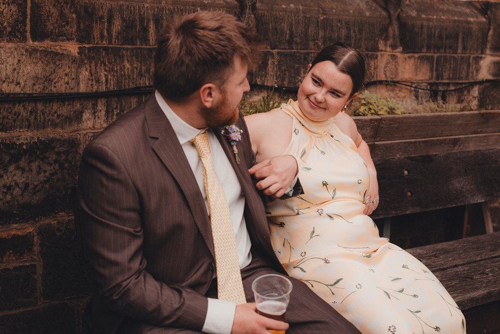 Editorial wedding photography of City Chambers couple celebrating at St Columba’s by the Castle, Edinburgh