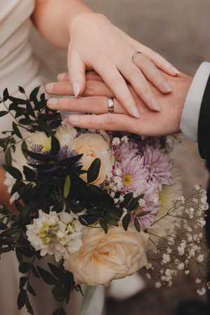 Romantic bride and groom portraits inside Edinburgh City Chambers, editorial wedding photography