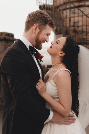 Intimate and meaningful sunset portraits of the couple, Edinburgh wedding photography
