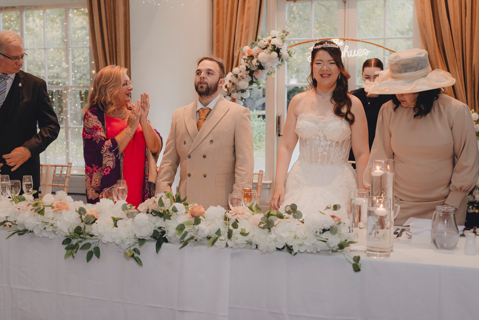 Meaningful wedding reception moments captured by a Scotland wedding photographer