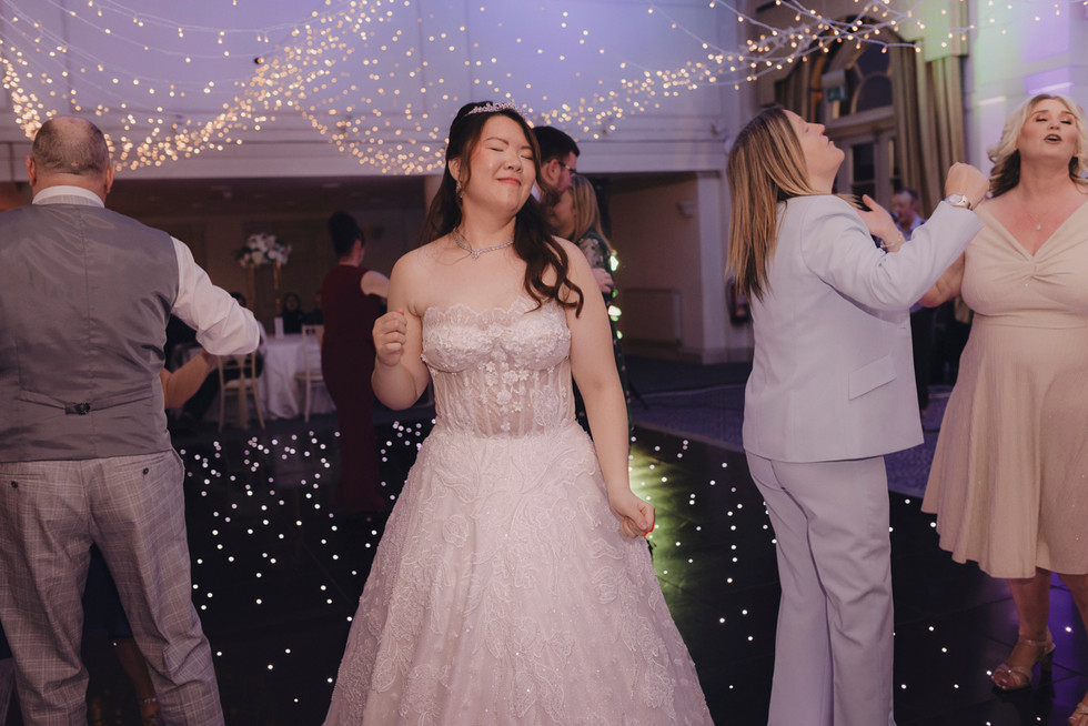 Evening wedding dance floor at Balbirnie House Hotel documentary wedding photography
