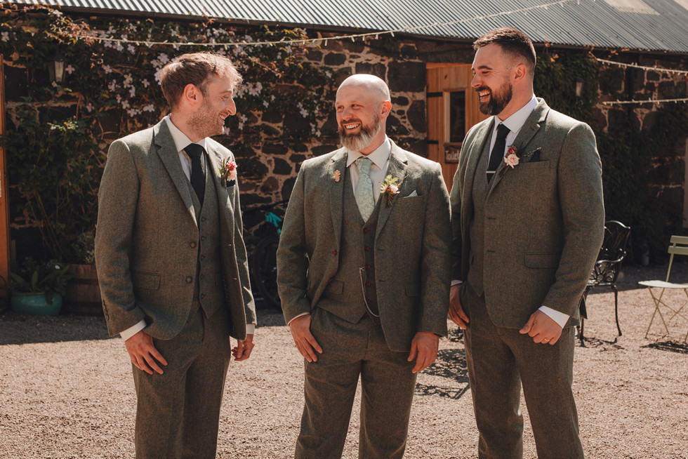 Emotional groom preparation moments before a Scotland wedding captured by a Scotland wedding photographer.